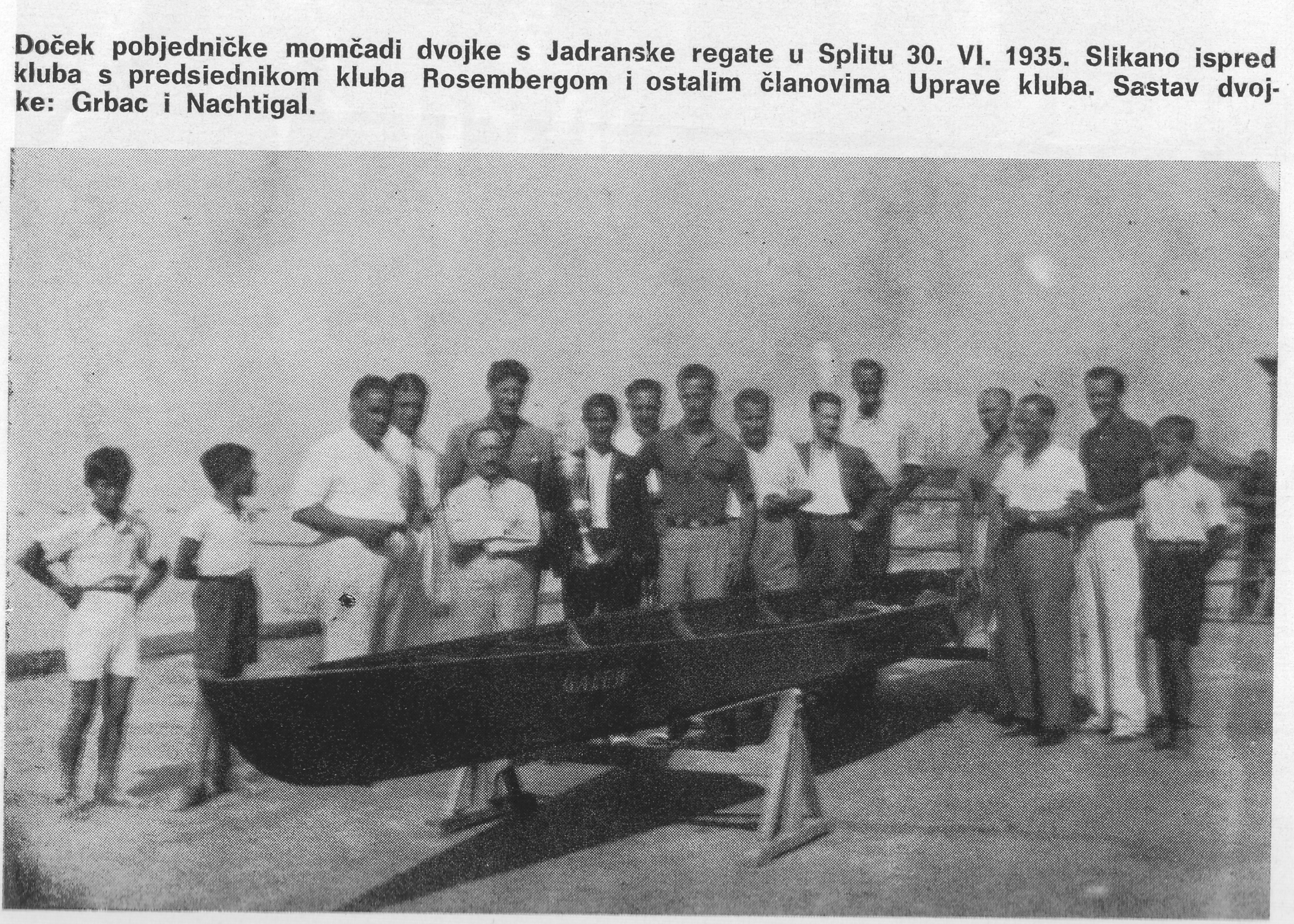 1935 doček veslača